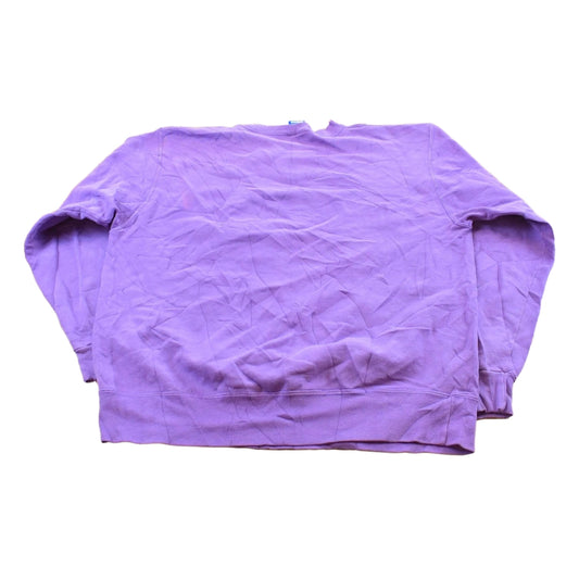 Vintage 1990s Champion Script Logo Purple Crewneck Sweatshirt Men's Medium