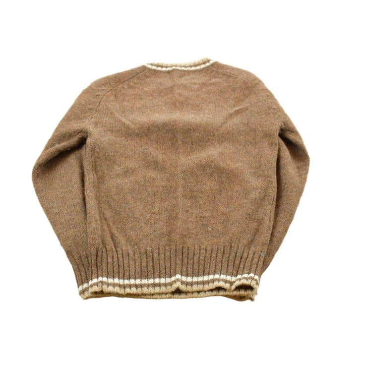 True Vintage 1960s Lady Clansmen Scottish Shetland Wool Knit Henley Collar Sweater Women's XXS