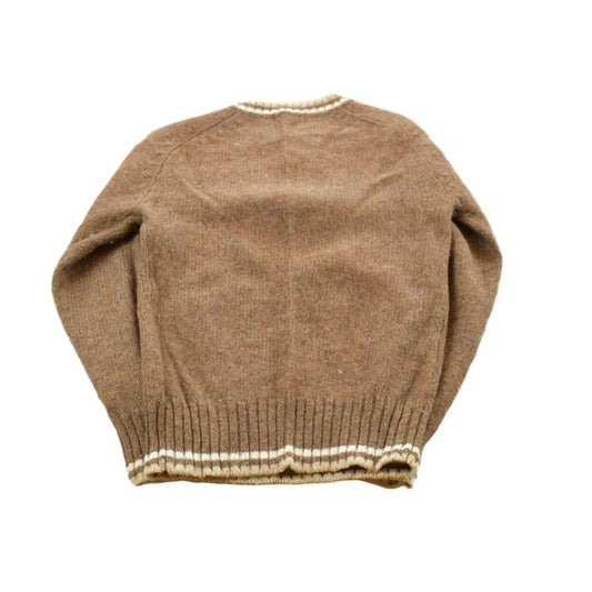 True Vintage 1960s Lady Clansmen Scottish Shetland Wool Knit Henley Collar Sweater Women's XXS