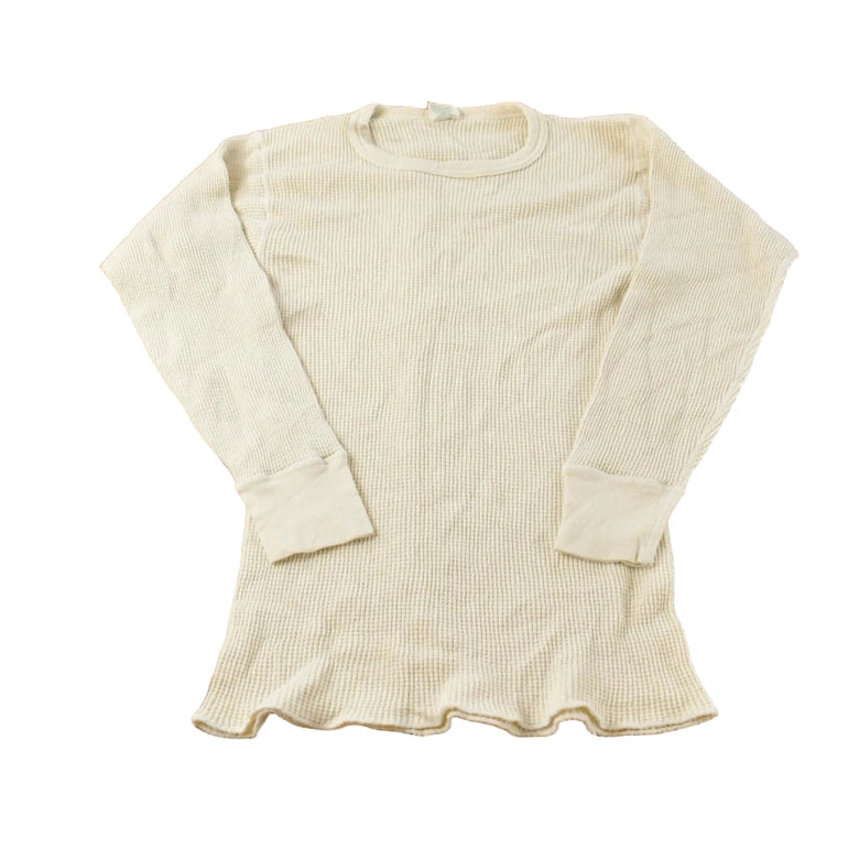 Vintage 1970s J.E. Morgan All Natural Thermal Waffle Knit Long Sleeve Shirt Men's M