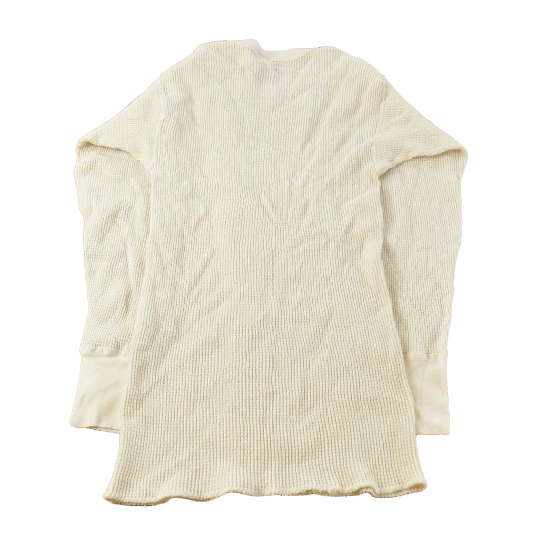 Vintage 1970s Sears Thermal Waffle Knit Long Sleeve Shirt Men's S-M