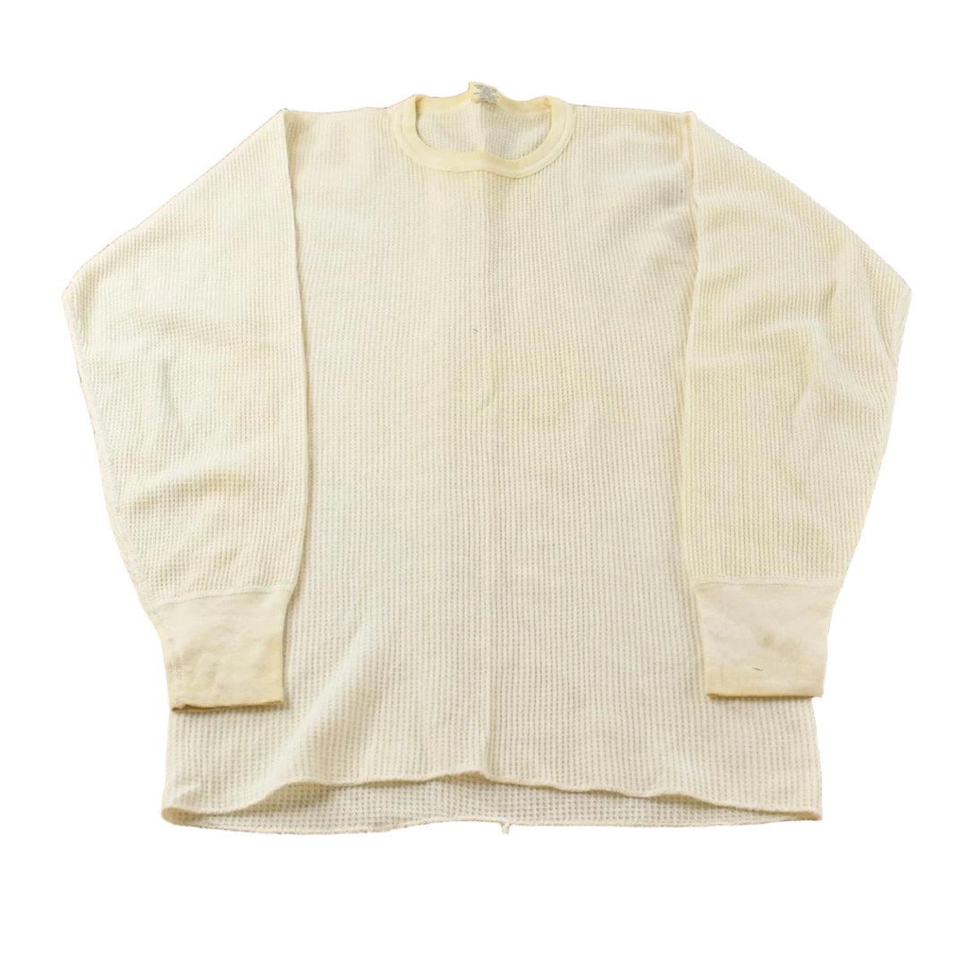 Vintage 1970s J.E. Morgan Long Johns Thermal Waffle Knit Long Sleeve Shirt Men's L-XL