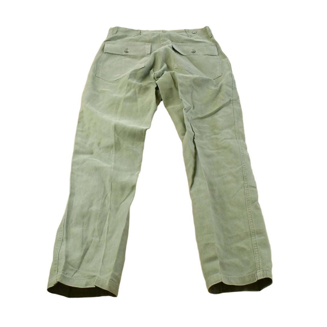 Vintage 1970s Military OG-107 Starched Sateen Fatigue Pants Men's 32 x 32