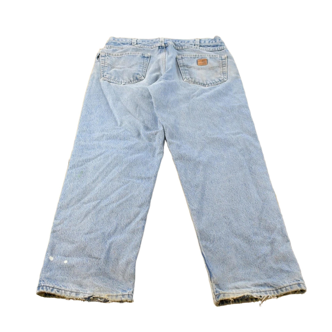 Vintage 2000s Carhartt Flannel Lined Denim Work Jeans Men's 33 x 29