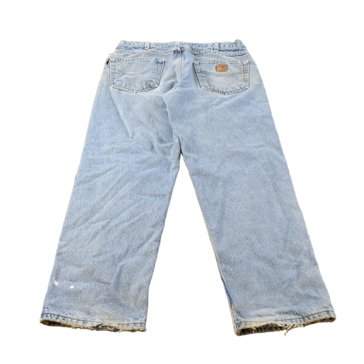 Vintage 2000s Carhartt Flannel Lined Denim Work Jeans Men's 33 x 29