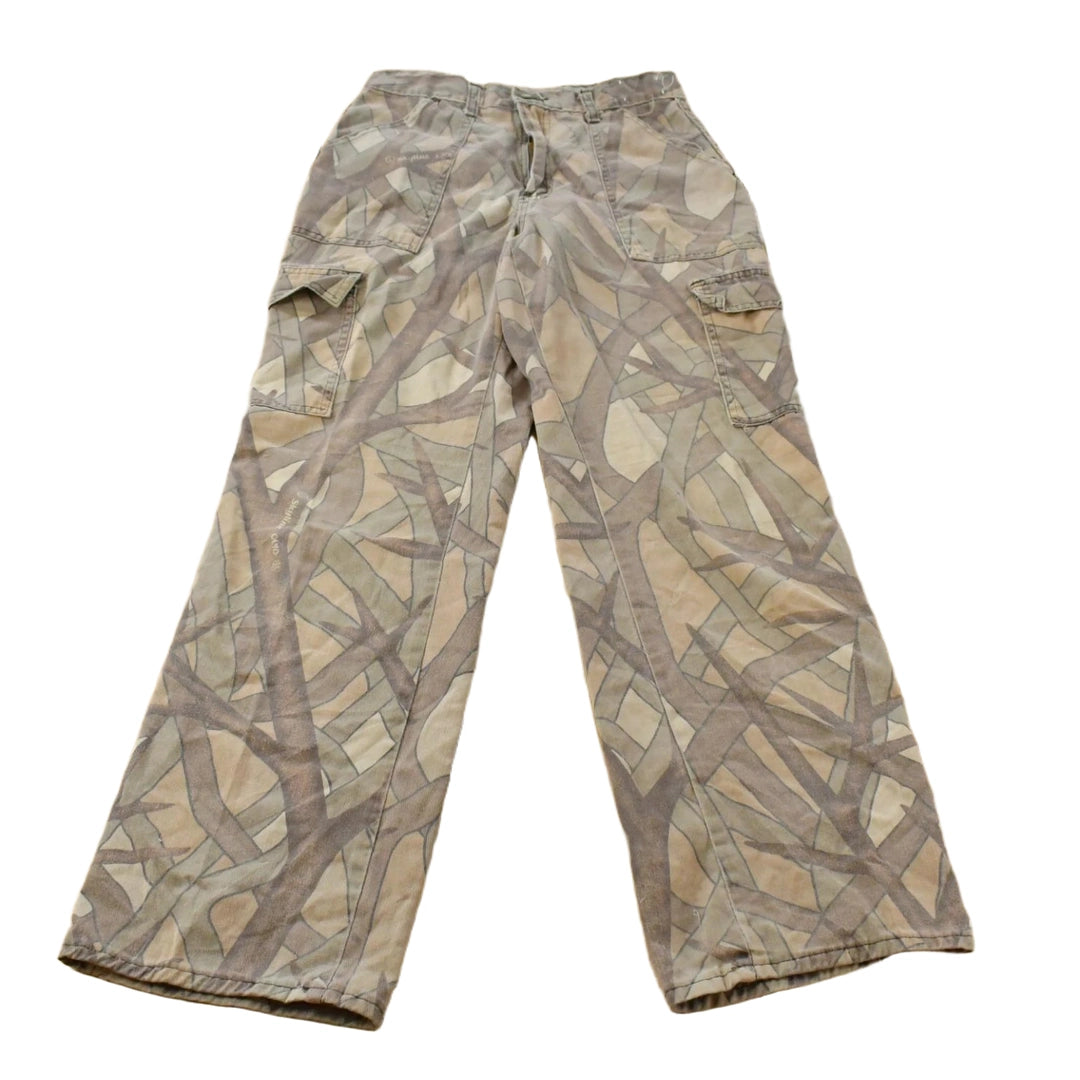 Vintage 1980s Melton Wintermaster Outdoors Tree Camo Cargo Hunting Pants Men's Small