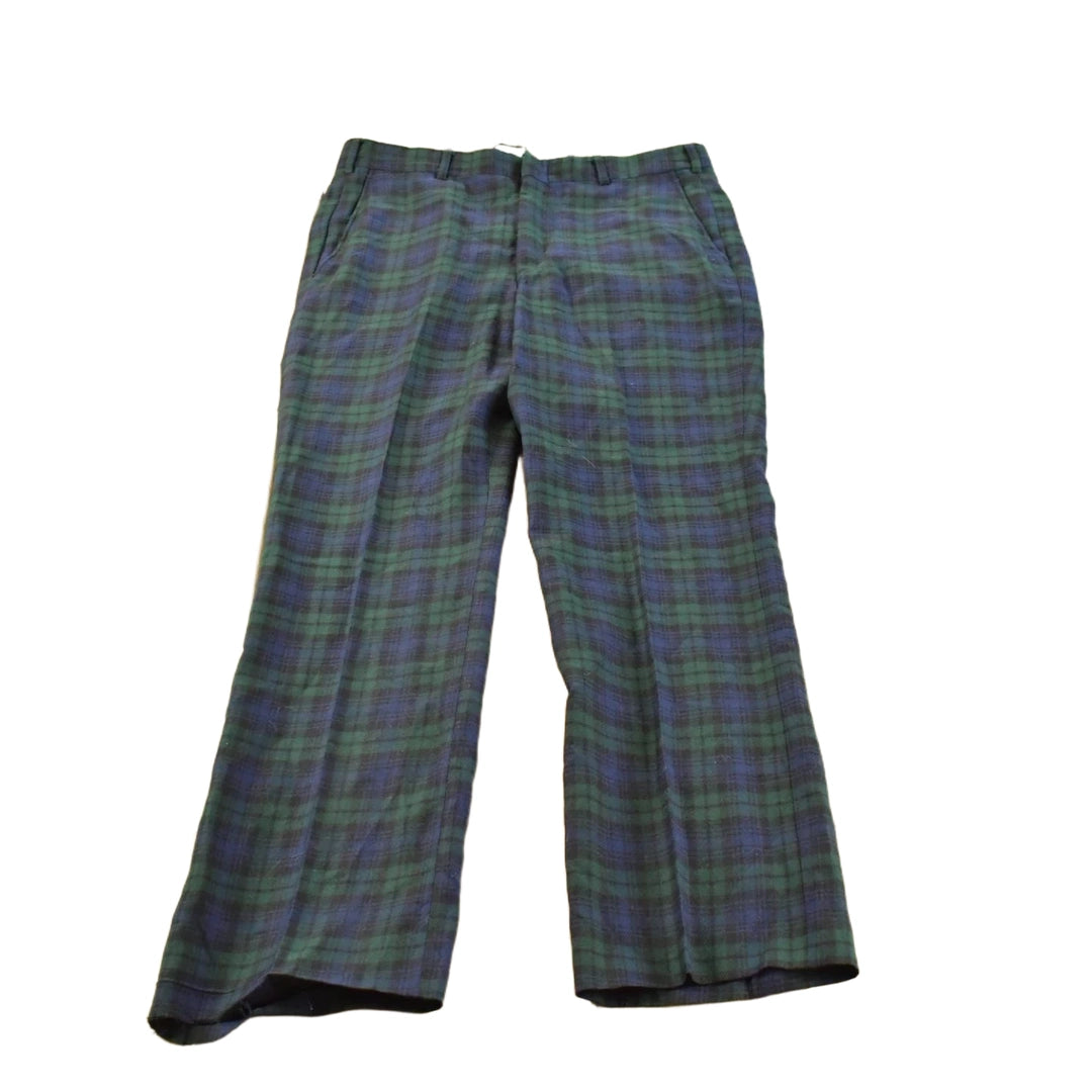 Vintage 1980s Plaid Wool Trousers Men's 36 x 29