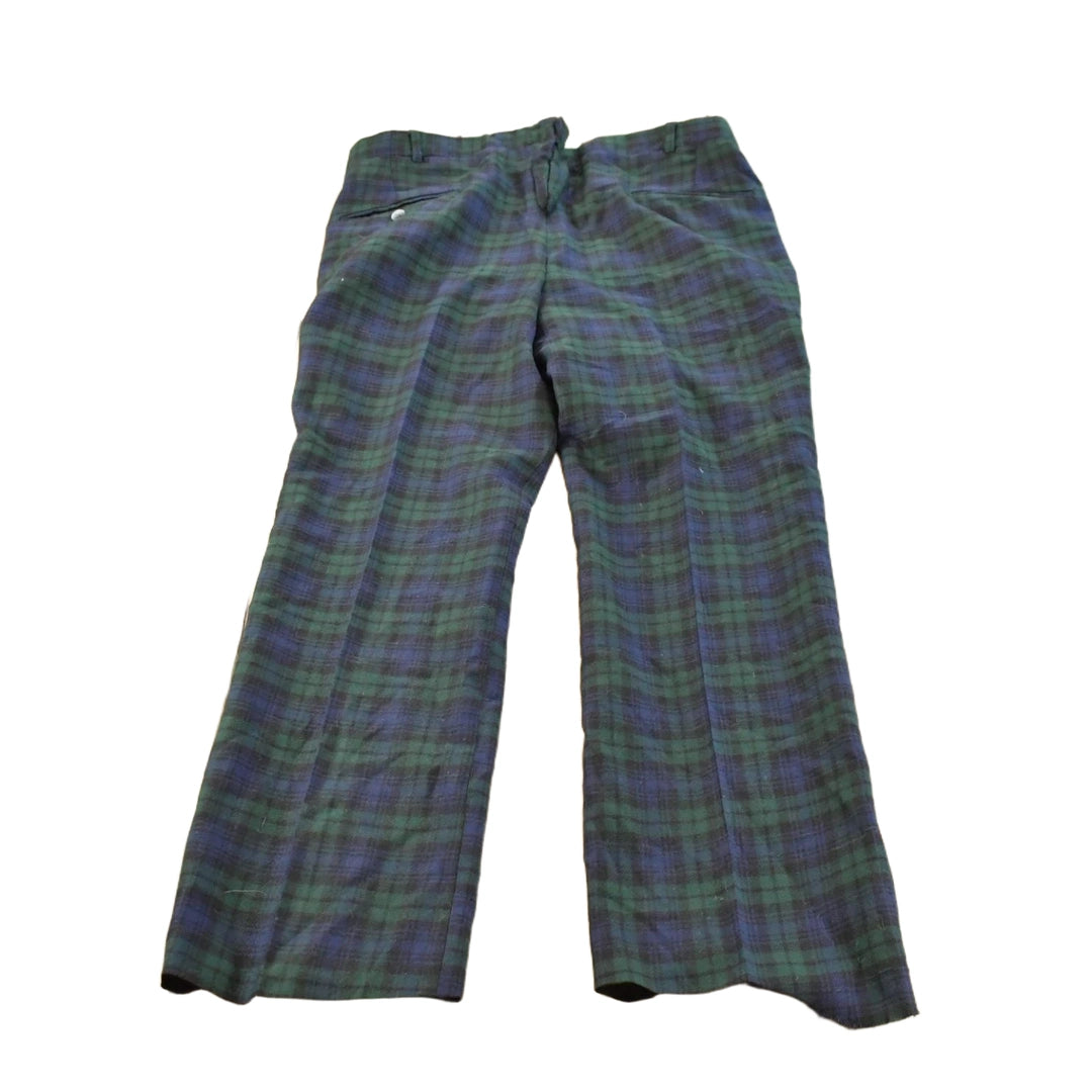 Vintage 1980s Plaid Wool Trousers Men's 36 x 29