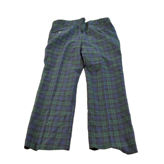 Vintage 1980s Plaid Wool Trousers Men's 36 x 29