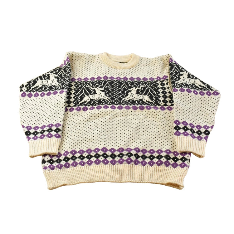 Vintage 1990s Skjaeveland Wool Nordic Knit Sweater Men's M