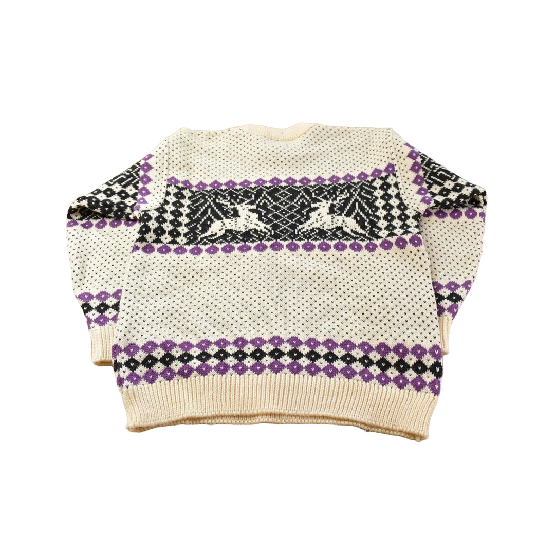 Vintage 1990s Skjaeveland Wool Nordic Knit Sweater Men's M