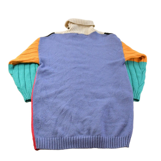 Vintage 1990s Together Checkered Turtle Neck Knit Sweater Womens S