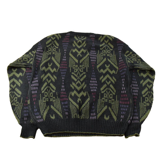 Vintage 1990s Atlantic Trader Abstract Knit Crewneck Sweater Mens XL