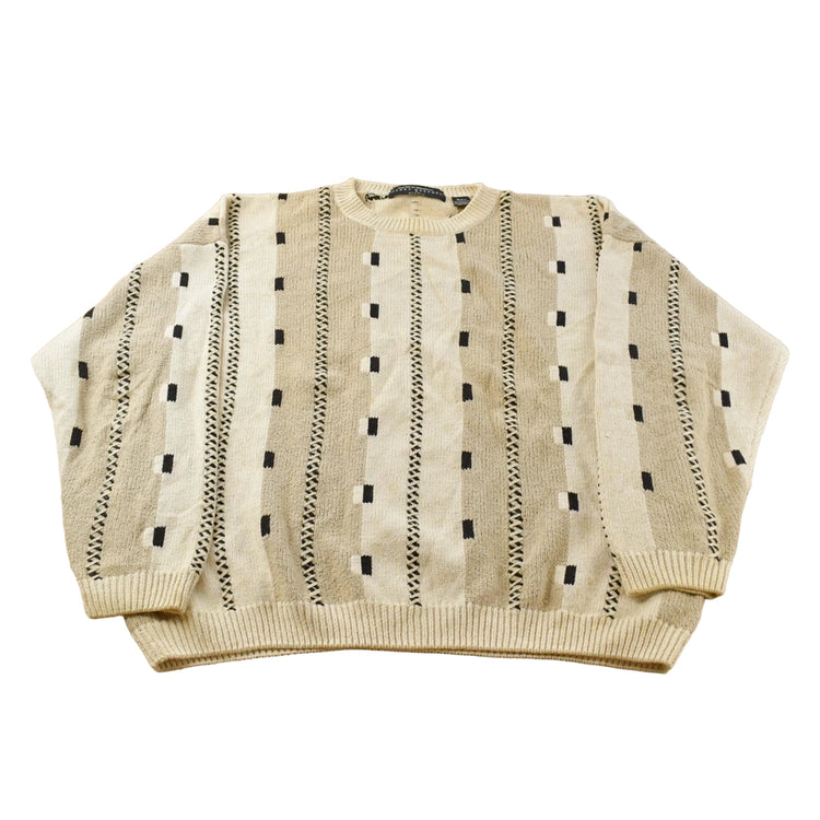 Vintage 1990s Henry Grethel Studio Abstract Knit Crewneck Sweater Mens XL