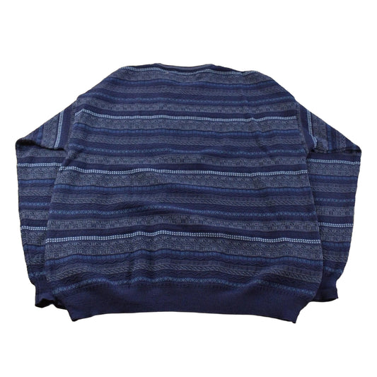 Vintage 1990s Brandini Wool Abstract Knit Crewneck Sweater Mens XL