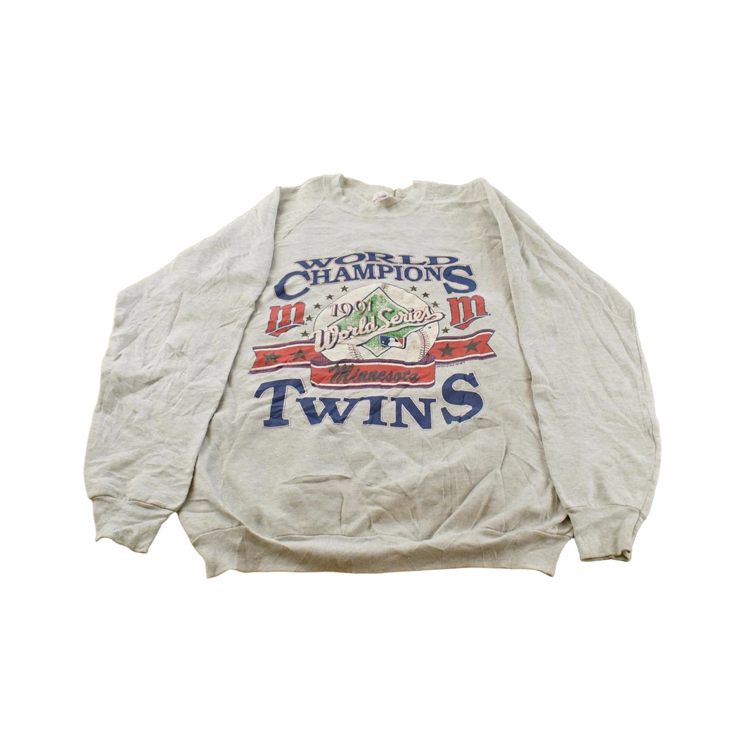 Vintage 1991 Minnesota Twins MLB World Champions Crewneck Sweatshirt Men's Large