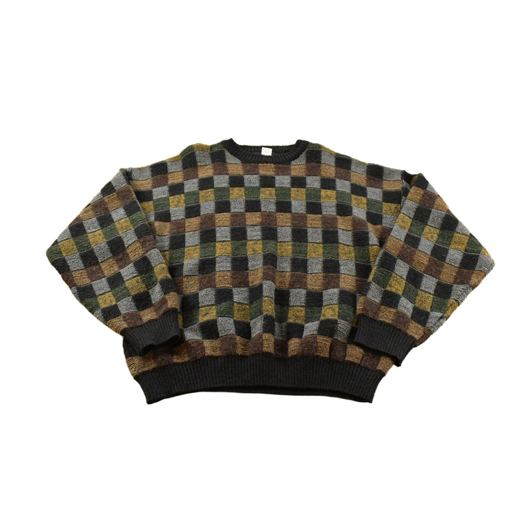 Vintage 1990s Henry Grethel Studio Abstract Knit Crewneck Sweater Mens XL