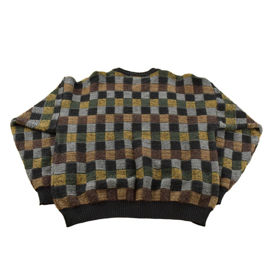 Vintage 1990s Henry Grethel Studio Abstract Knit Crewneck Sweater Mens XL