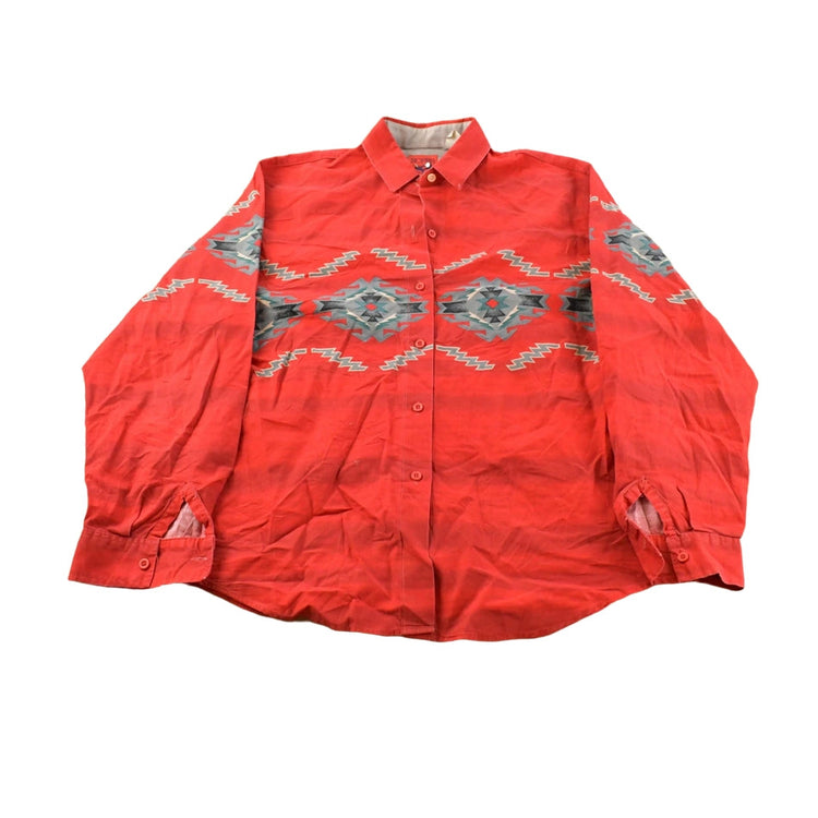 Vintage 1990s Roper Aztec Western Button Up Shirt Men's Large