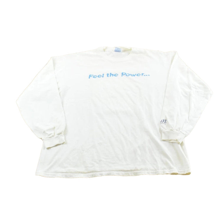 Vintage 1990s Java Media Feel the Power Long Sleeve T-Shirt Men's XL