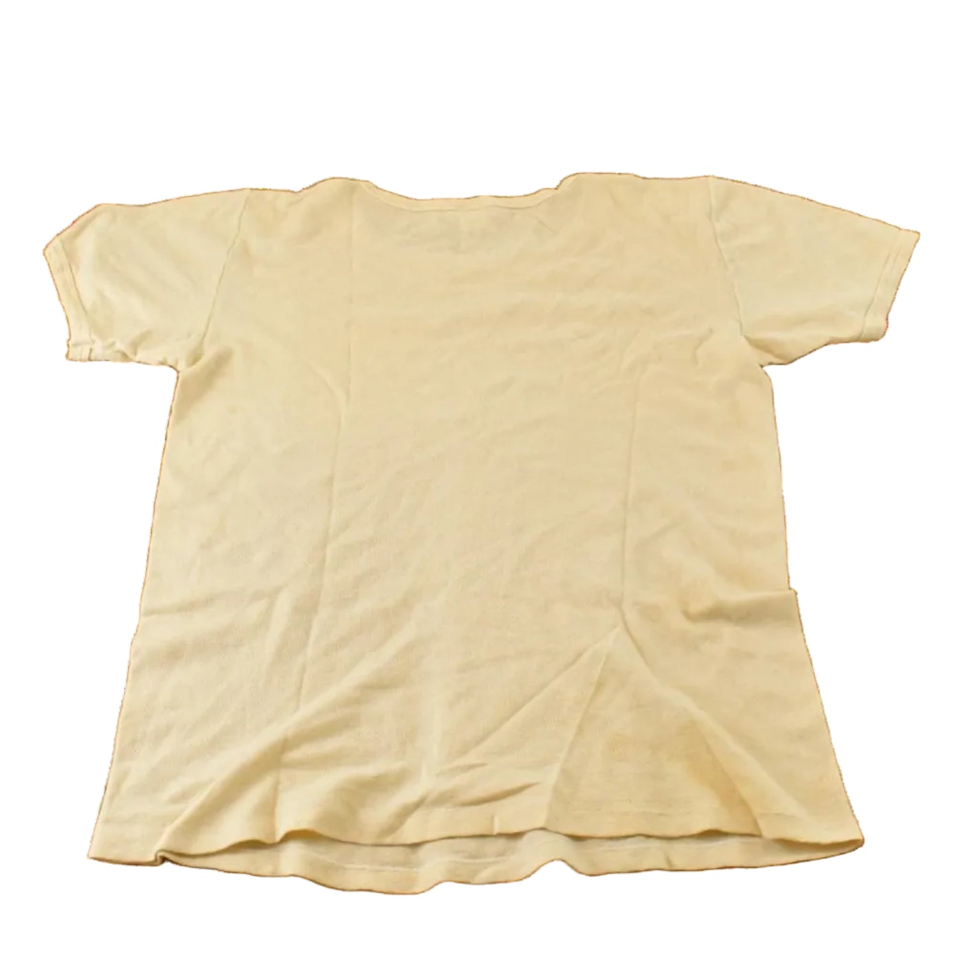 Vintage 1990s Fraly Wool Silk Blank Beige T Shirt Women's M