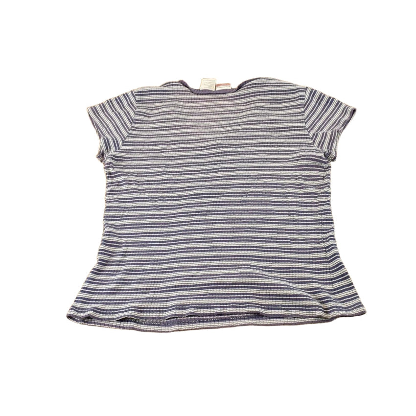 Vintage Y2K No Boundaries Purple Striped V-Neck T-Shirt Youth XL