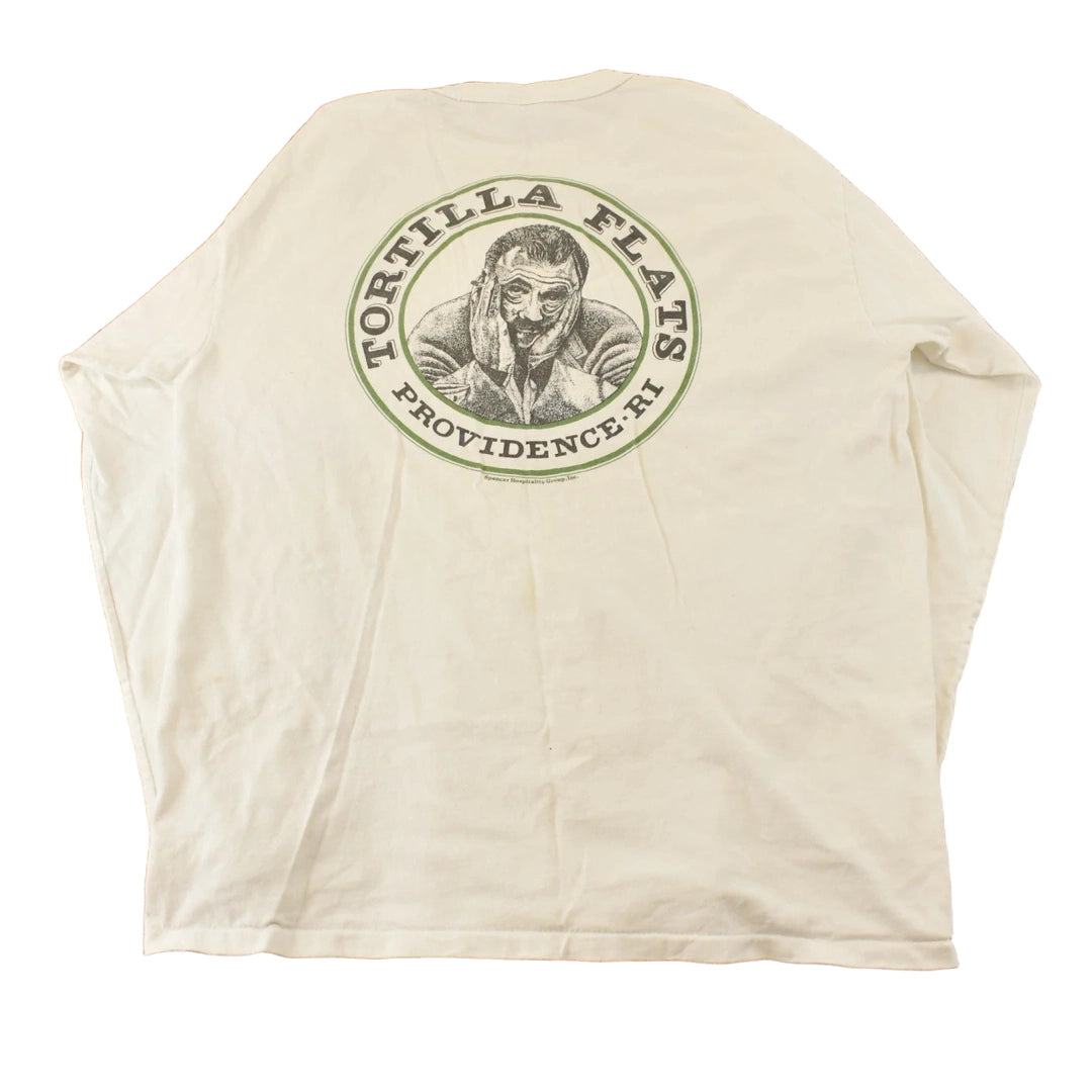 Vintage 1990's Tortilla Flats Rhode Island Promo Graphic Henley Long Sleeve T-Shirt Men's Large