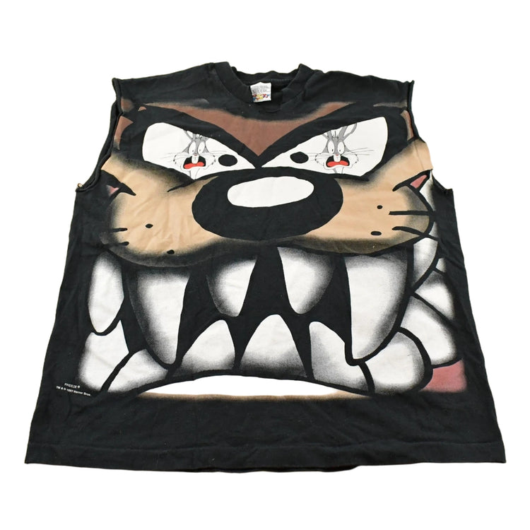 Vintage 1997 Looney Tunes Taz Graphic Tank Top Shirt Men's Large