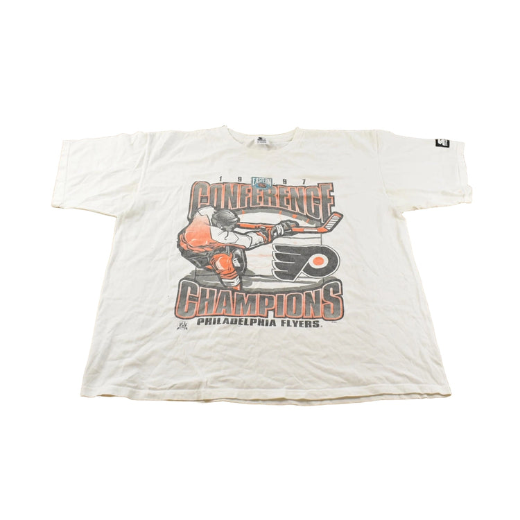 Vintage 1997 Philadelphia Flyers Eastern Conference Champions NHL Starter T-shirt Mens XL