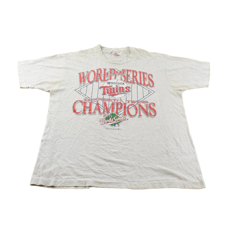 Vintage 1991 Minnesota Twins Power MLB Baseball T-Shirt Men's XL