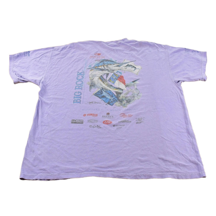 Vintage 2000s Big Rock Fishing Graphic Print T-Shirt Men's 2XL