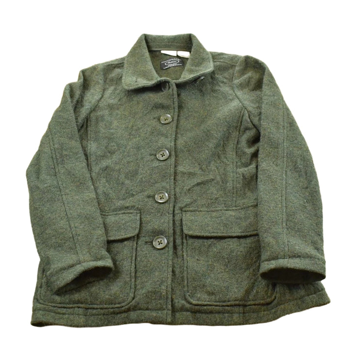 Vintage 2000s L.L. Bean Wool Bellandi Italian Fabric Shacket Women's M