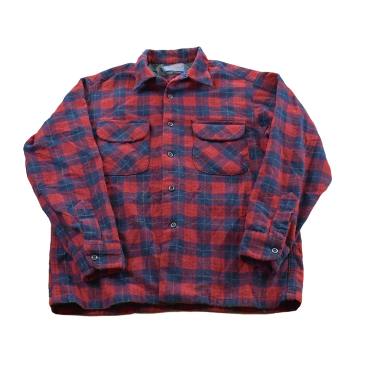 Vintage 1970s Pendleton Wool Flannel Board Shirt Men's M