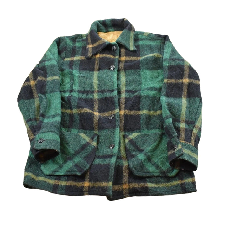 True Vintage 1970s Wool Flannel Over Shirt Shacket Men's S