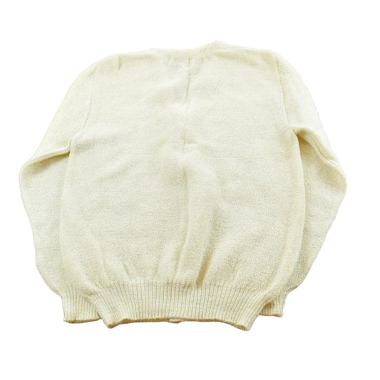 True Vintage 1970s Deadstock Fall River Knitting Mills Peruvian Alpaca Wool Knit Button Up Cardigan Sweater Men's S