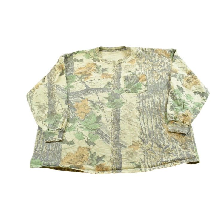 Vintage 1990s RealTree Camo Long Sleeve T-Shirt Men's 3XL
