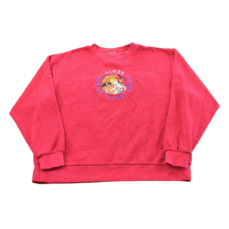 Vintage 1990s Walt Disney Lion King Fleece Crew Neck Sweatshirt Men's L