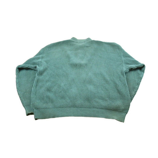 Vintage 1990s Eddie Bauer Henley Collar Quarter Button Cotton Knit Sweater Men's L