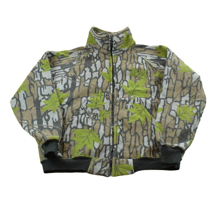 Vintage 1980s SafTBak Trebark RealTree Full Zip Fleece Sweater Men's M