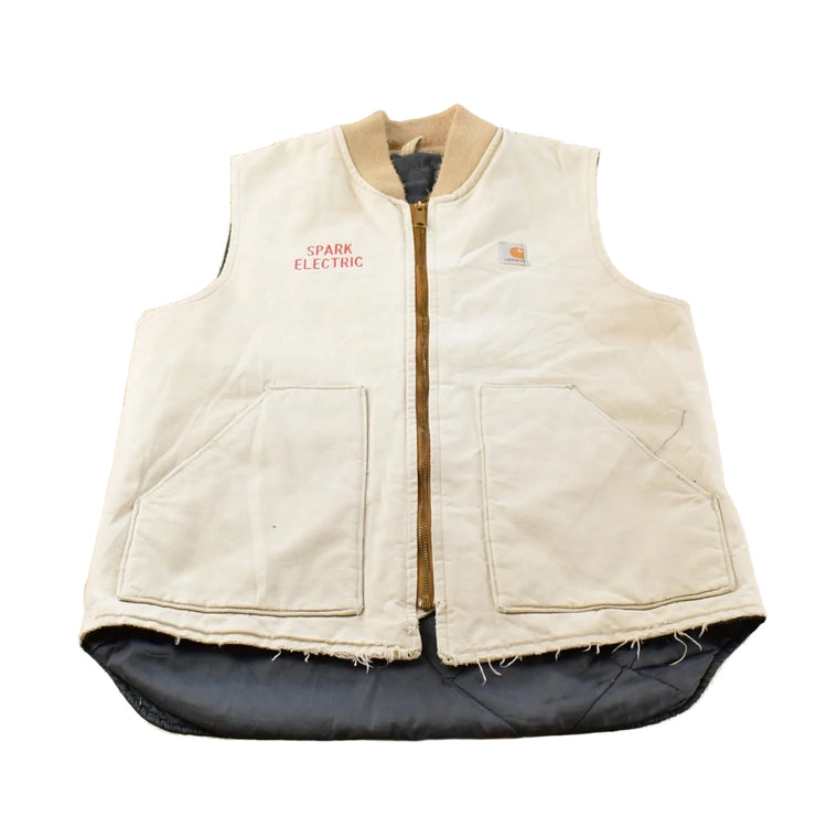 Vintage 1990s Carhartt Quilt Lined Work Vest Jacket Mens Large Tall