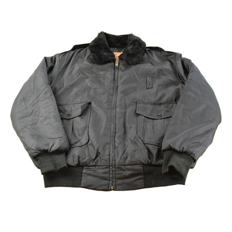Vintage 1980s Spartan Uniform Black Flight Bomber Jacket Men's 2XL
