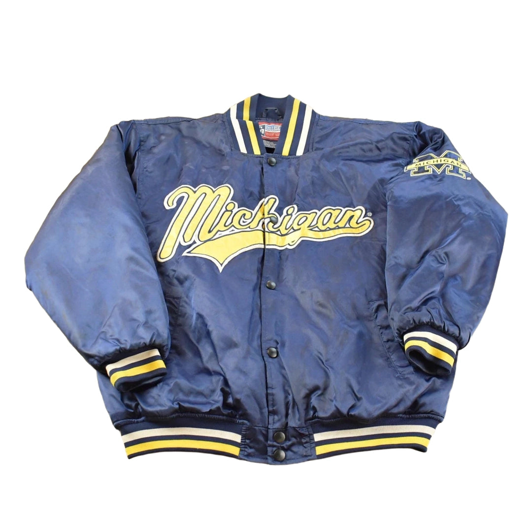 Vintage 2000s University of Michigan Wolverines Nylon Satin Bomber Jacket Men's XL
