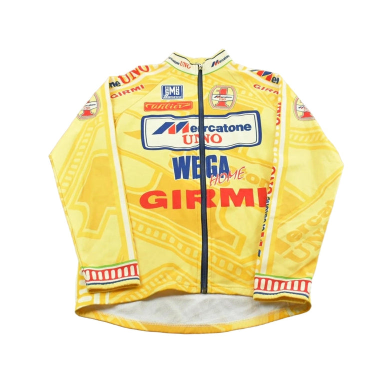 Vintage 1997 Santini Mercatone Long Sleeve Full Zip Cycling Jersey Men's L