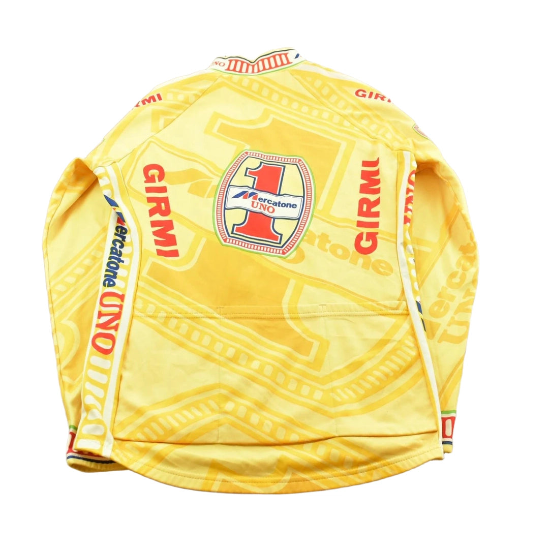 Vintage 1997 Santini Mercatone Long Sleeve Full Zip Cycling Jersey Men's L