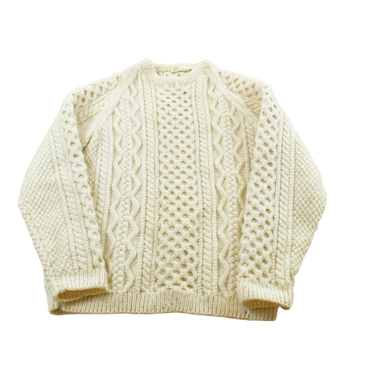 True Vintage 1970s Wool Cable Knit Chunky Sweater Men's S