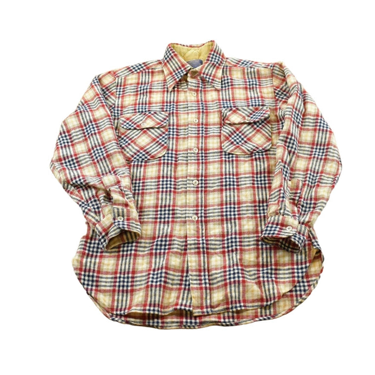 Vintage 1970s Pendleton Wool Flannel Button Up Shirt Men's M