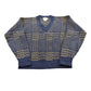 Vintage 1980s Neiman Marcus Merino Wool Knit V-Neck Sweater Men's S