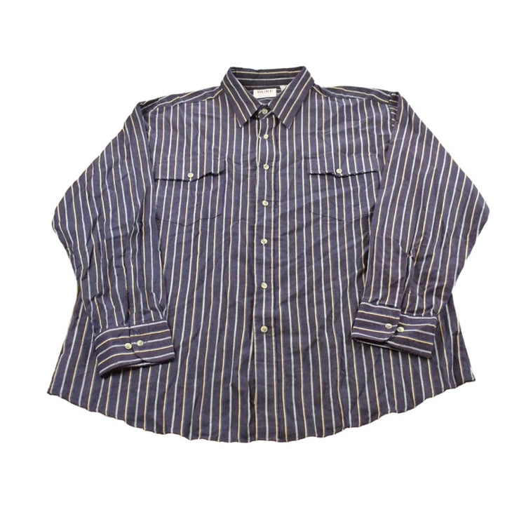 Vintage 2000s Duke Haband Striped Button Up Shirt Men's 2XL