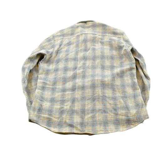 Vintage 1990s Lord & Taylor Plaid Wool Blend Button Up Shirt Men's M
