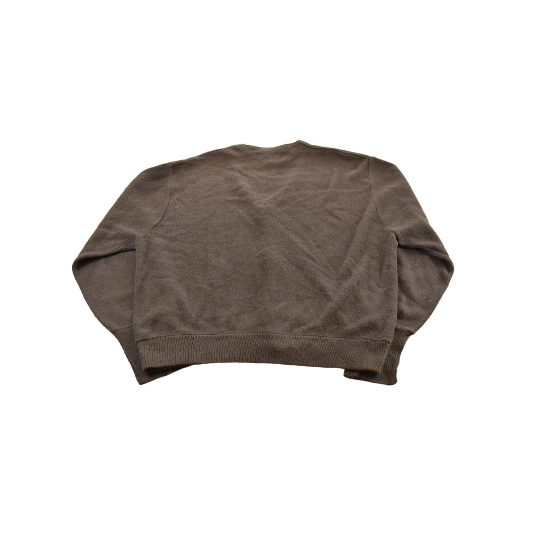 Vintage 1980s JC Penney Acrylic Knit Brown Cardigan Men's M
